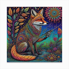 Fox Painting Canvas Print