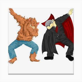 Dabbing Werewolf Gothic Vampire Vamp Halloween Costume Boys Canvas Print