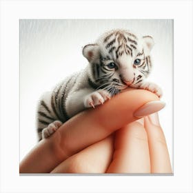 White Tiger Cub 1 Canvas Print