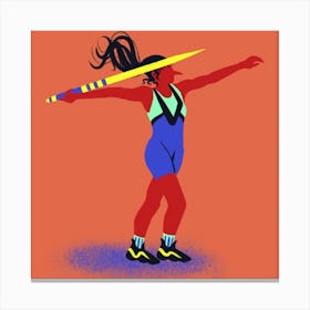 Olympic Girl Square Canvas Print