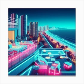 Neon Cityscape Canvas Print