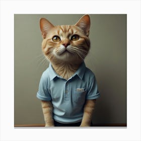 Cat standing like human, wearing t-shirt, smiling, Miyazaki Hayao art style
1233 Canvas Print
