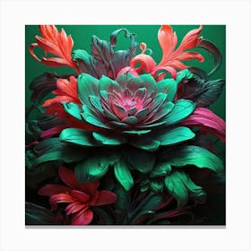 Neon Bloom Green Art Print 2 Canvas Print