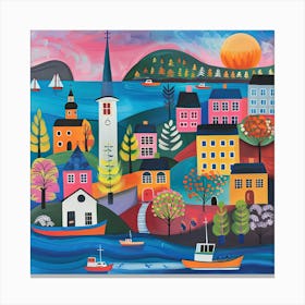 Kids Travel Illustration Helsinki 2 Canvas Print