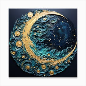 Moon And Stars Canvas Print