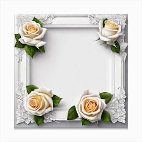 Frame With Roses 20 Canvas Print