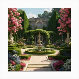 formal garden retreat Canvas Print