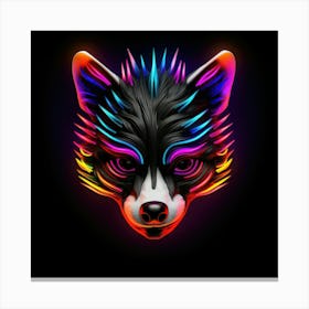 Neon Wolf 3 Canvas Print