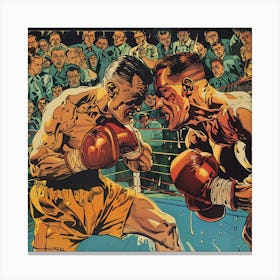 Clash of Titans. Boxing Match Image Canvas Print