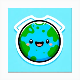 Earth Sticker Canvas Print