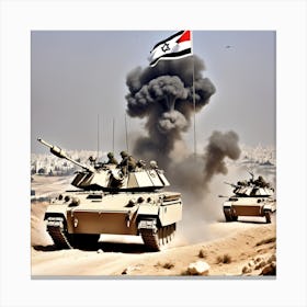 Iraqi Tanks 2 Canvas Print
