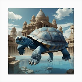 Turtle In The City Canvas Print