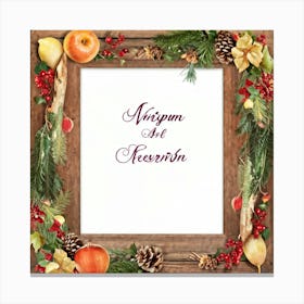 Calligraphy Style Script Rendering Of A Christmas Themed Message Set Within An Ornate Wooden Frame 2 1 Canvas Print