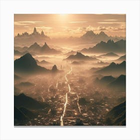 City In The Mist Canvas Print