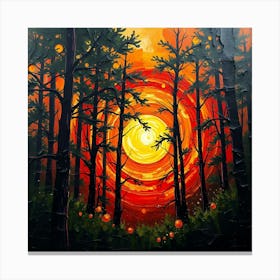 Sunset In The Woods 4 Canvas Print