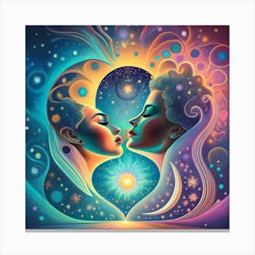 Two Women Kissing Canvas Print