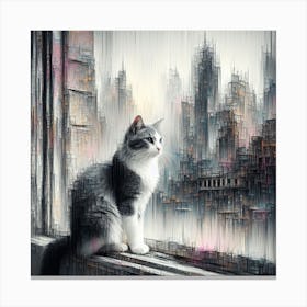 Cat In The City 2 Canvas Print
