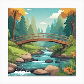 Bridge In The Forest Canvas Print