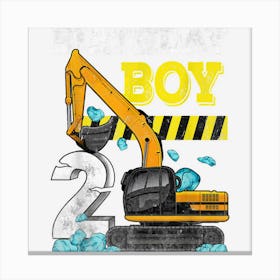 2nd Birthday Boy Funny 2020 Year Old Gifts Construction Canvas Print