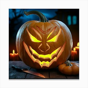 Halloween Pumpkin Carving 2 Canvas Print