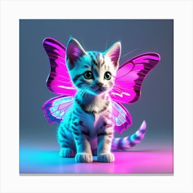 Cat With Butterfly Wings Canvas Print