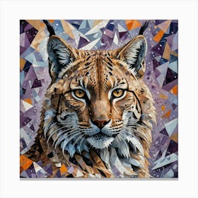 Striking Portrait of The Eurasian lynx  Canvas Print