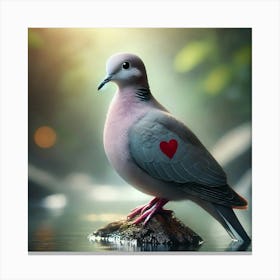 Pigeon With Heart Canvas Print