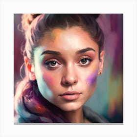 Portrait Of A Girl With Colorful Makeup Canvas Print