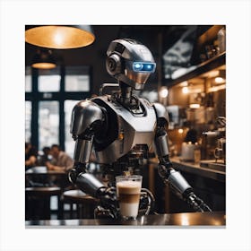 Robot at a Coffee Shop Canvas Print