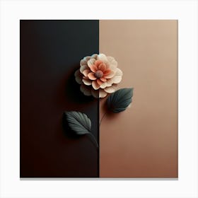 Abstract Flower On Black And Brown Background Canvas Print