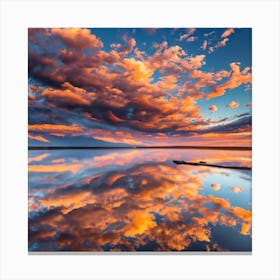 Sunset Reflected In Water 2 Canvas Print