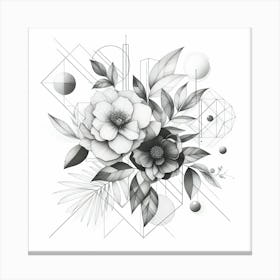 Abstract Flower Drawing Canvas Print