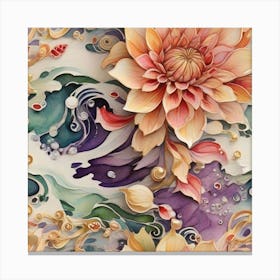 Flowers On Water Canvas Print