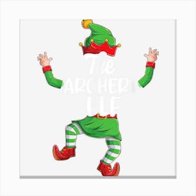 Archery Elf Family Matching Christmas Pajamas Pjs Xmas Men Canvas Print