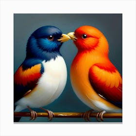 Two Birds Showing Love Canvas Print