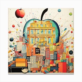 Apple In The City Canvas Print