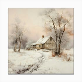 House In The Snow 1 Canvas Print