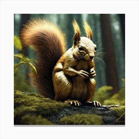 Squirrel In The Forest 77 Canvas Print