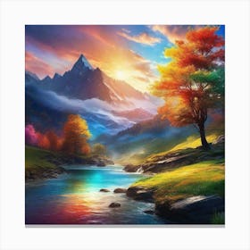 Sunset In The Mountains 58 Canvas Print