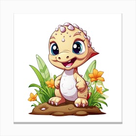 Cute Baby Dinosaur wall art Canvas Print