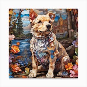 Dog In The Garden Canvas Print