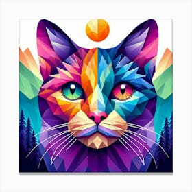 Luna Low Poly Cat Canvas Print