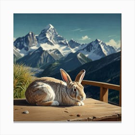 Rabbit In The Mountains 2 Canvas Print