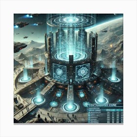 A Detailed Sci Fi Depiction Of The Central Command Canvas Print