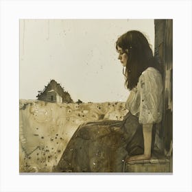 Girl In A Field 1 Canvas Print