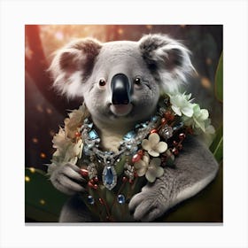 Bejewelled Koala bear, not just cute and cuddly, she has a great sense of style too! Canvas Print