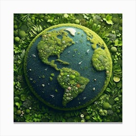 Earth Surrounded By Greenery Canvas Print