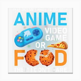 Funny Anime Video Game Food Lover Pizza Cookie Gamer Party Canvas Print