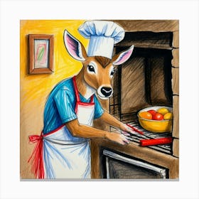 Chef Deer 24 Canvas Print