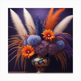 Feathers In A Vase Canvas Print